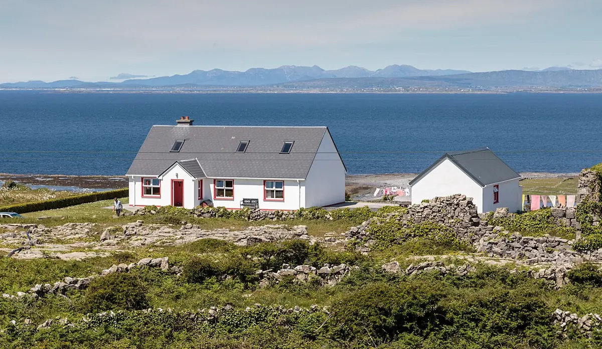 La costa calcarea di Inishmore sull'Atlantico